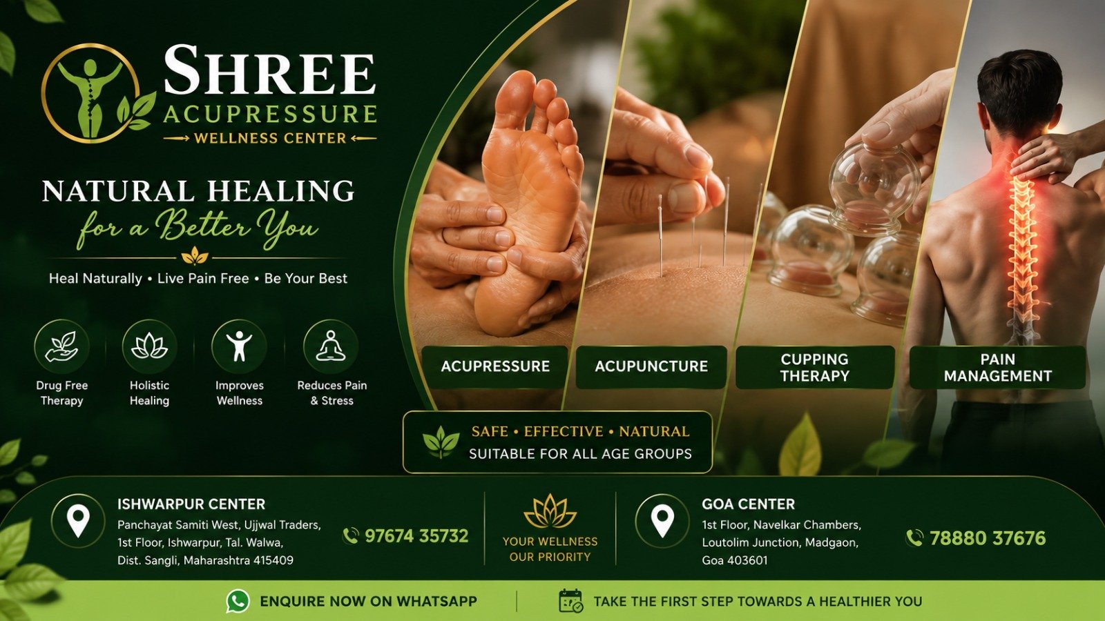 Shree Acupressure Wellness Center information leaflet